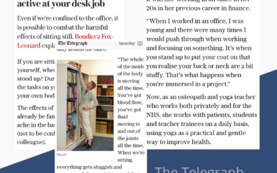 Anji in the Press – Tips for moving at your desk – The Telegraph